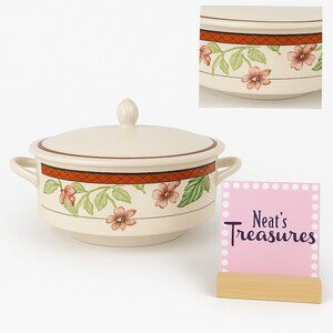 Johnson Brothers AUTUMN GROVE Blueberries Fruit Oval Covered Handle Serving Bowl